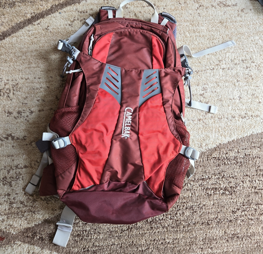 CamelBak Red and Maroon Hydration Backpack With Bladder